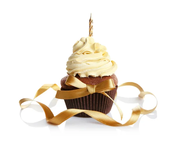 Urodziny ciastko i wstążki — Zdjęcie stockowe