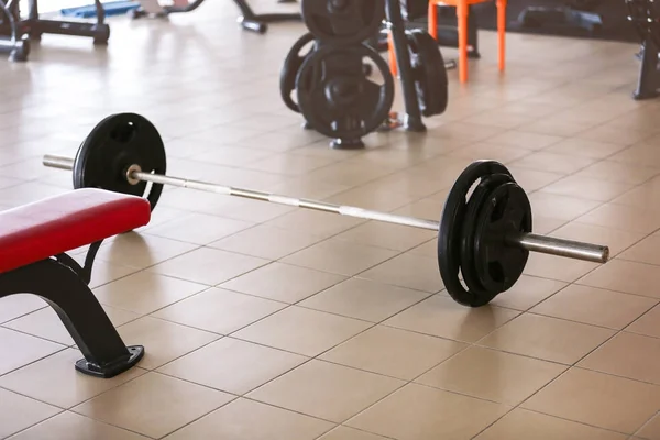 Heavy Barbell Floor Gym — Stock Photo, Image