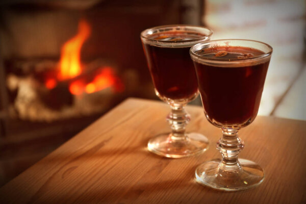 Glasses of mulled wine 