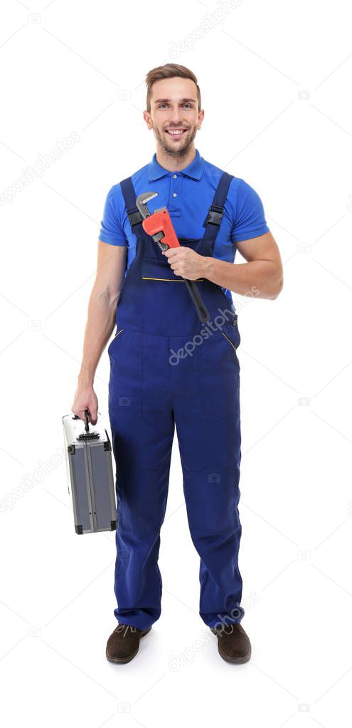 Plumber in blue uniform