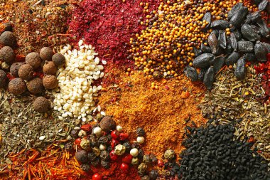 Farklı aromalı baharat karışımı