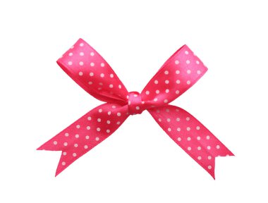beyaz zemin üzerine pembe kurdele yay