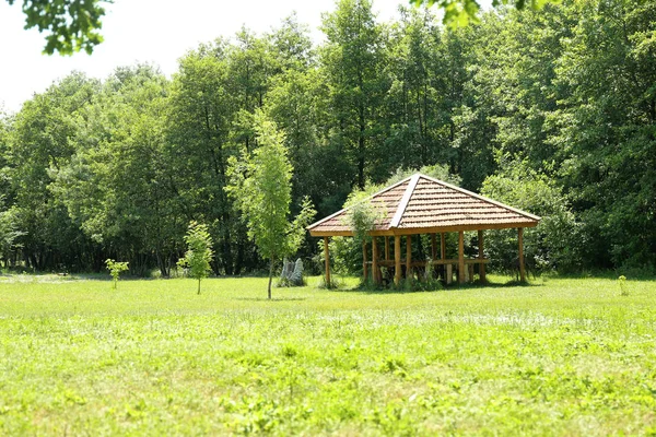 Rural land with horse yard — Stock Photo, Image