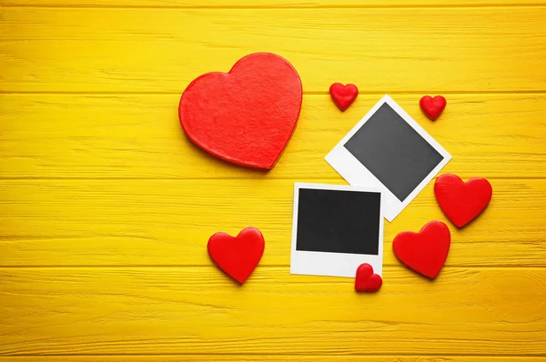 Photo cards with hearts — Stock Photo, Image