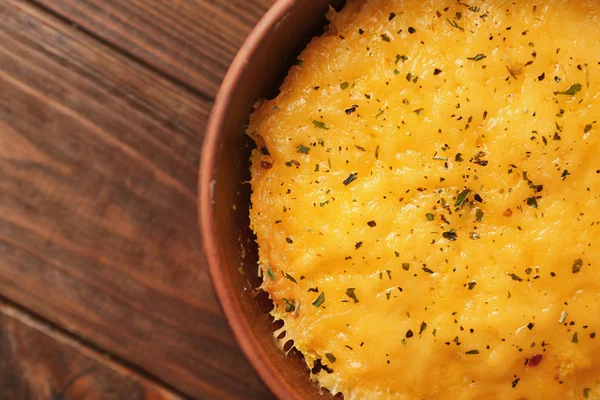 Corn porridge in plate — Stock Photo, Image