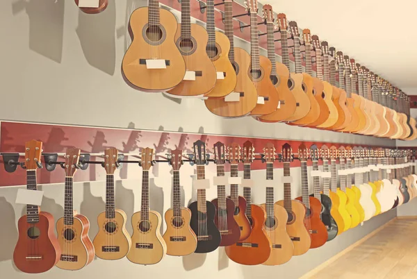 Guitars in music shop — Stock Photo, Image