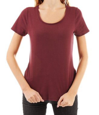 Genç kadın boş t-shirt
