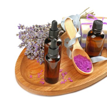 Uçucu yağlar, lavanta ve deniz tuz