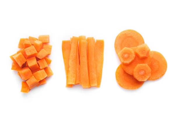 Pilhas de cenoura fatiadas — Fotografia de Stock
