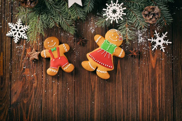 Імбирне печиво та різдвяний декор — стокове фото