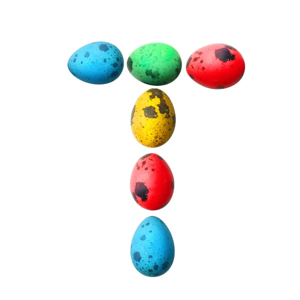 Letter T made of Easter eggs — Stock Photo, Image