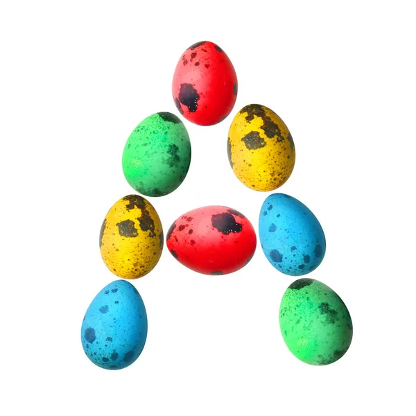 Lettera A fatta di uova di Pasqua — Foto Stock