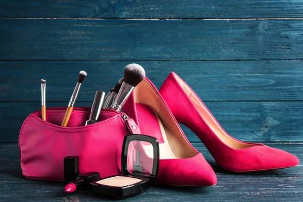 Make up bag with cosmetics — Stock Photo, Image