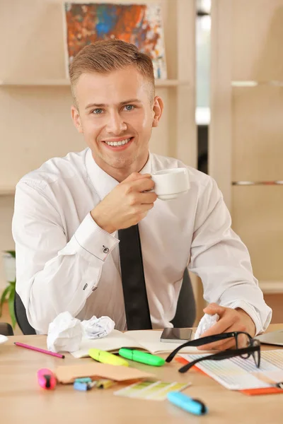 Happy Male Designer Office — Stock Photo, Image