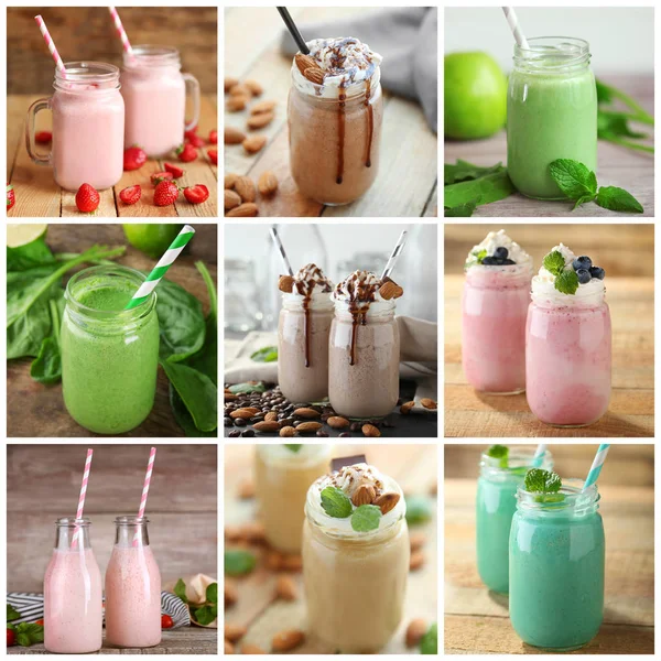 Collage de deliciosos cócteles — Foto de Stock