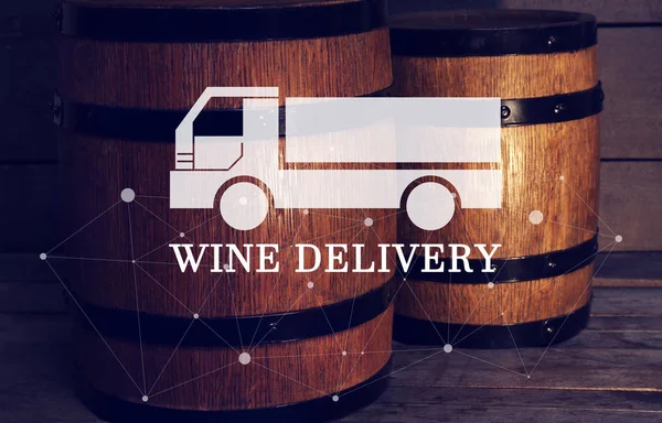 Tekst wijn levering — Stockfoto