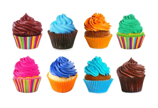 Set van heerlijke cupcakes — Stockfoto