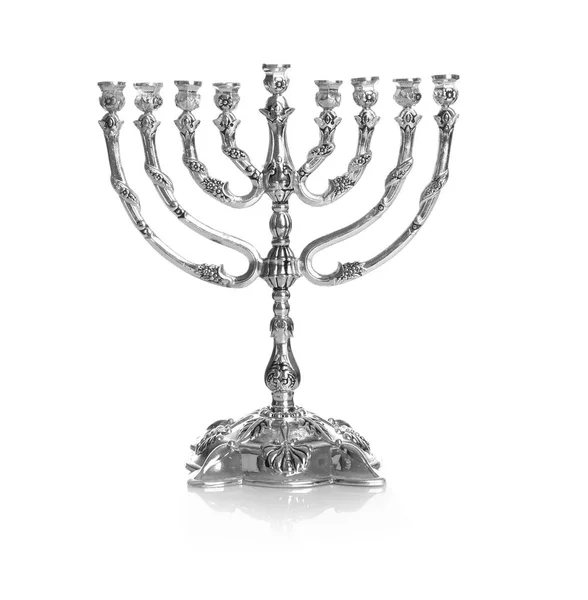 Hanukkah Menorah White Background — Stock Photo, Image