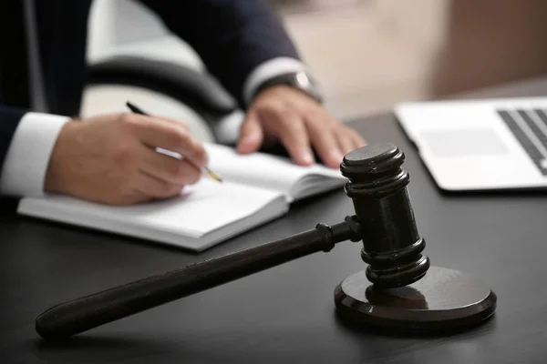 Judge gavel on table — Stock Photo, Image
