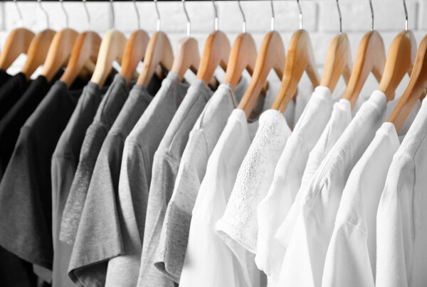 Black, grey and white t-shirts