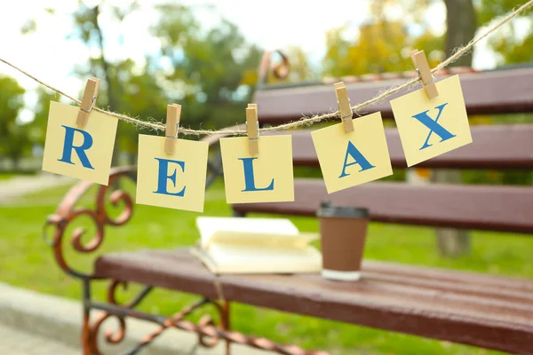 Tarjetas con palabra impresa RELAX —  Fotos de Stock