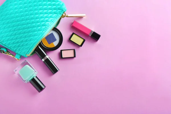 Make up väska och kosmetika — Stockfoto