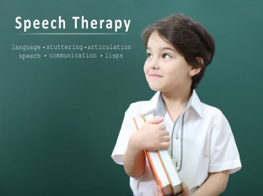 boy and Text SPEECH THERAPY  clipart