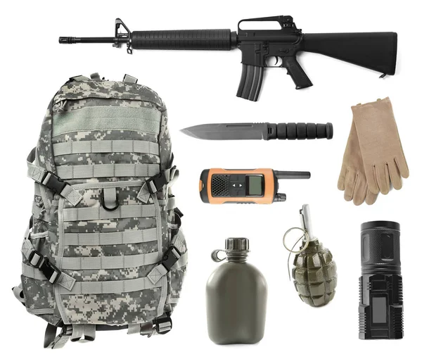 Conjunto de material militar — Fotografia de Stock