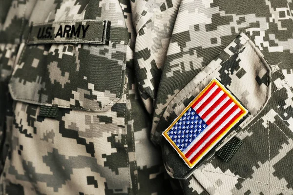 어깨 패치에 미국 국기 — 스톡 사진