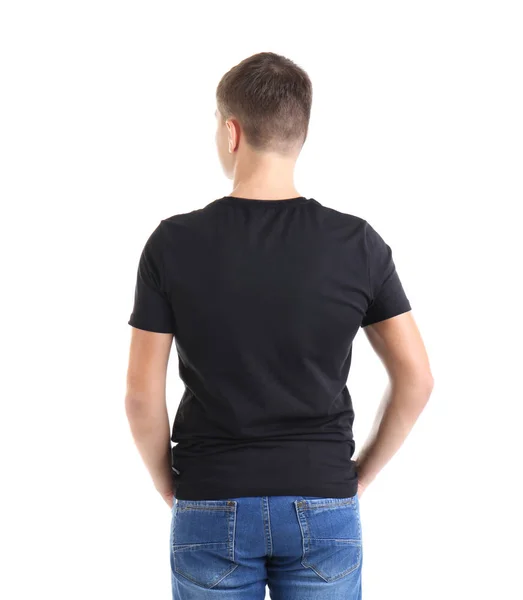 Junger Mann im weißen T-Shirt — Stockfoto