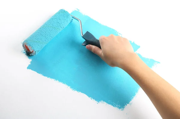 Hand painting wall — Stock Photo, Image