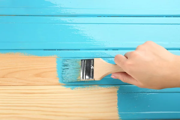 Pintura a mano madera — Foto de Stock