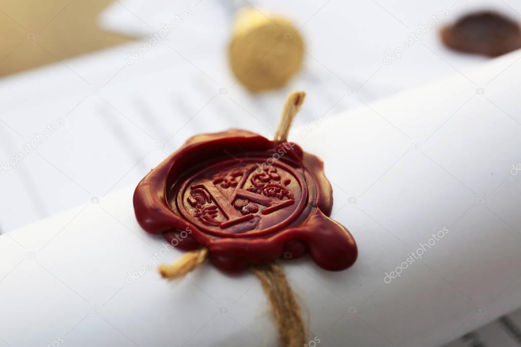 Old notarial wax seal