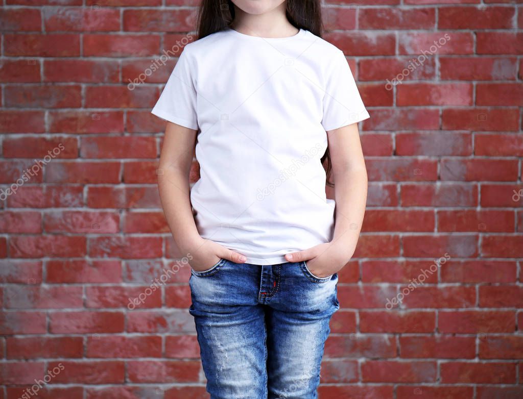  girl in blank t-shirt 