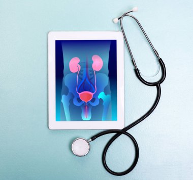 Urology concept with tablet  clipart