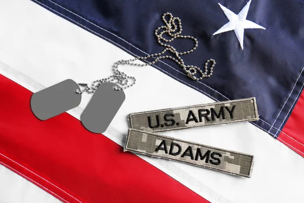 Army tokens and patch — Stock Photo, Image