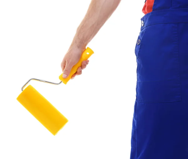 Decorator with paint roller — Stock Photo, Image