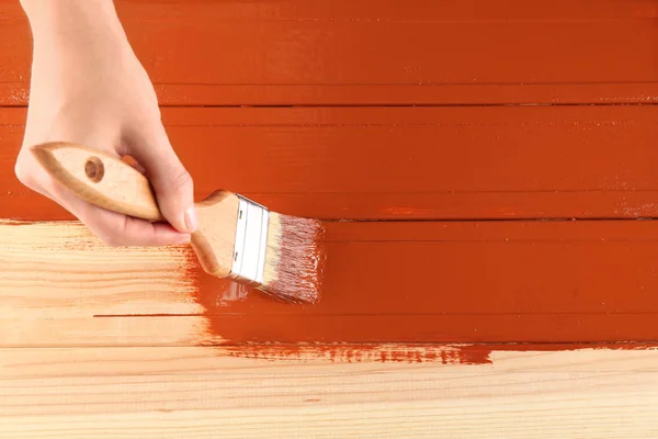 Decorator painting wood — Stock Photo, Image