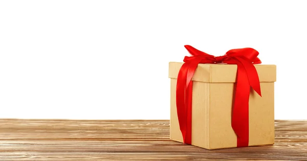 Gift box with ribbon bow — Stock Photo, Image