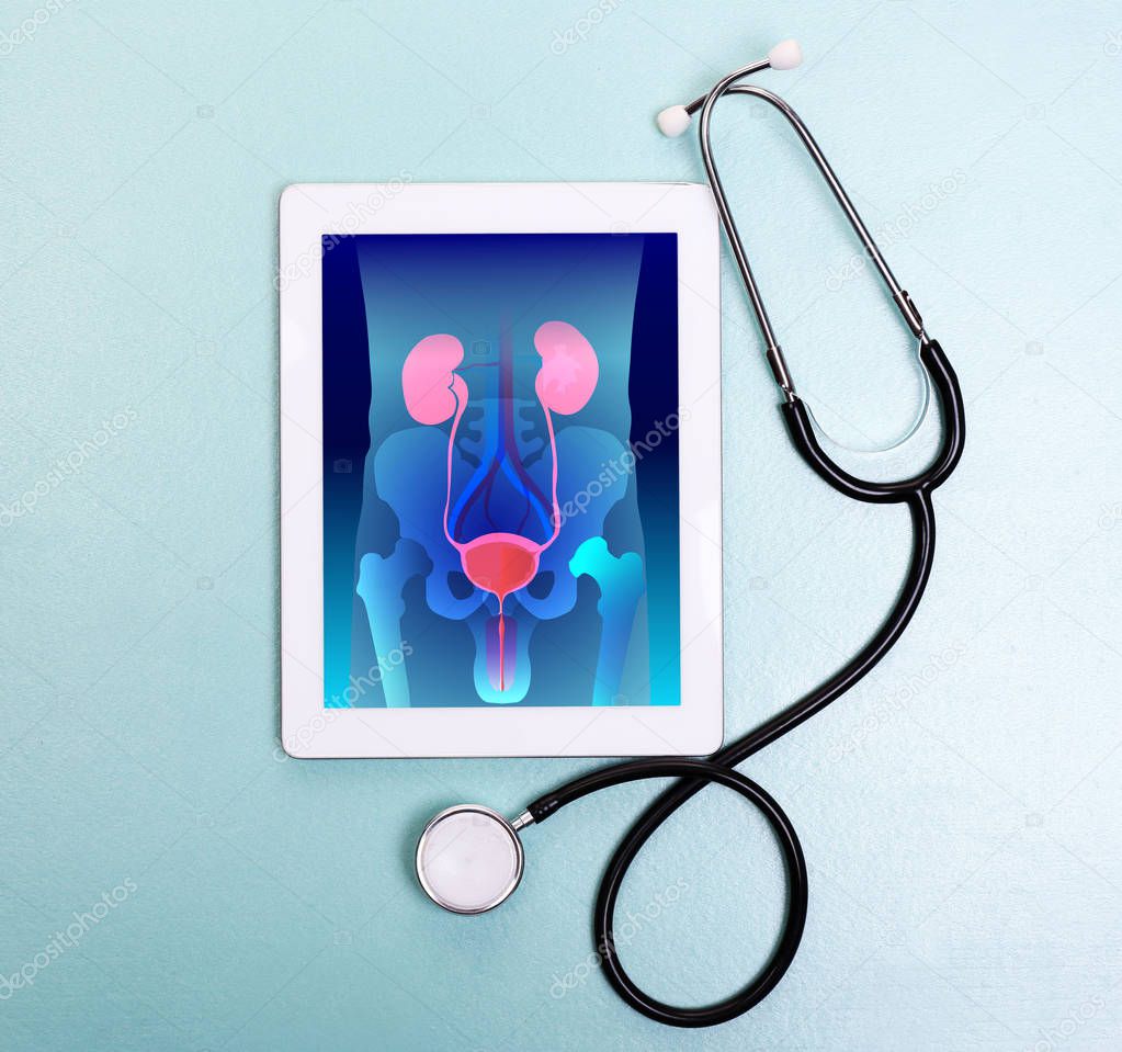 Urology concept with tablet 