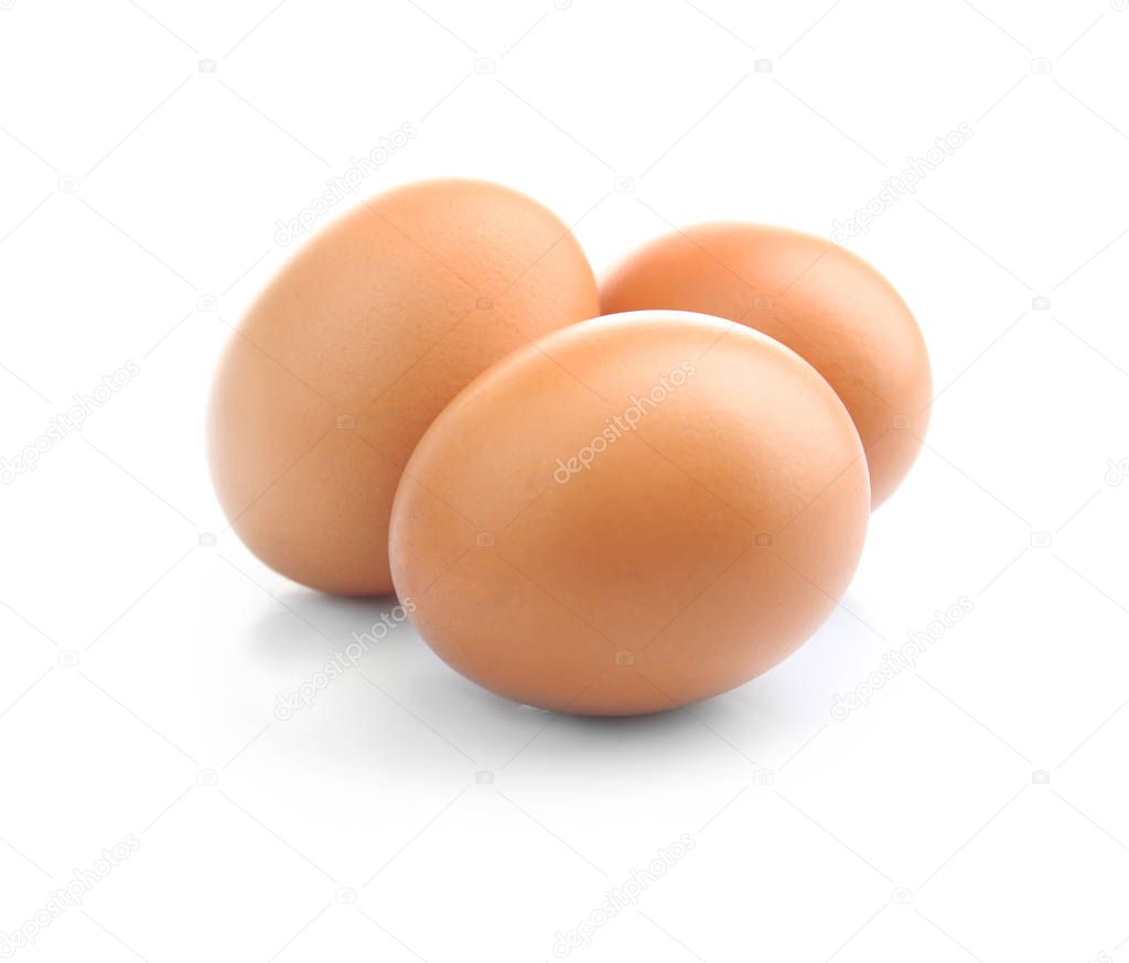 Brown eggs isolated