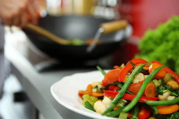 Cooked vegetables on plate — Stock Photo, Image