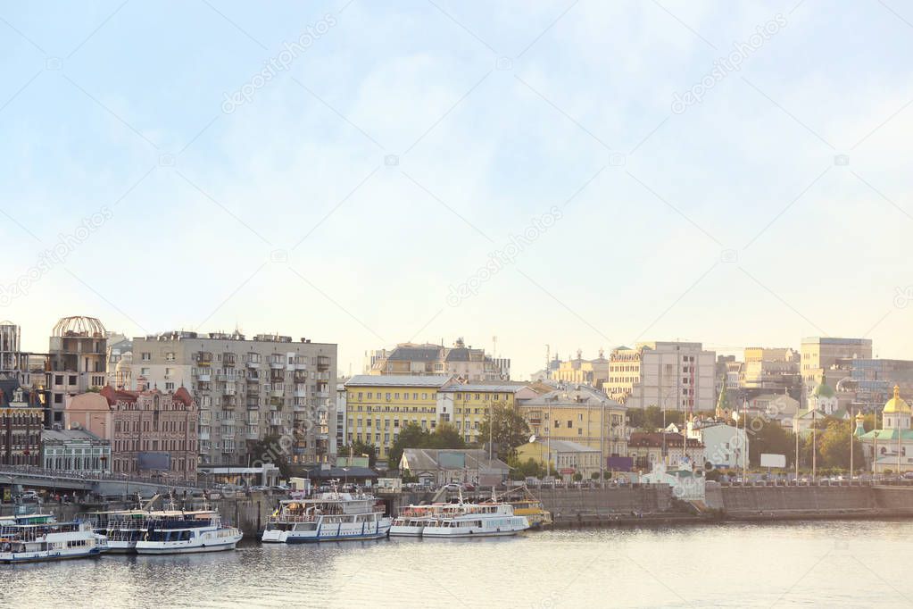 View of river in city