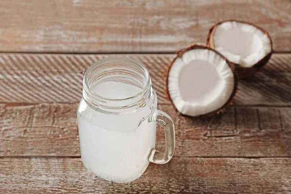 Glass of coconut milk — Stock Photo, Image