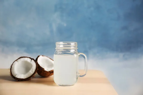 Glass of coconut milk — Stock Photo, Image
