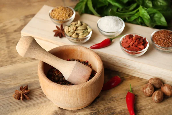 Composition with different spices — Stock Photo, Image