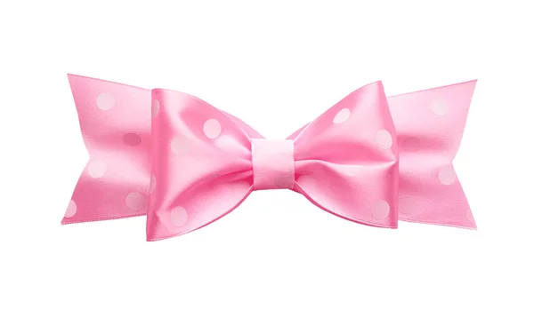 Pink ribbon bow on white — Stock Photo, Image