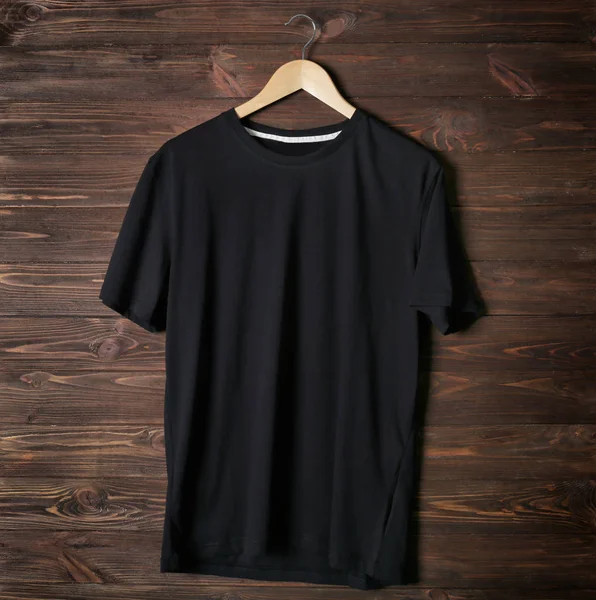 Blank czarny t-shirt — Zdjęcie stockowe