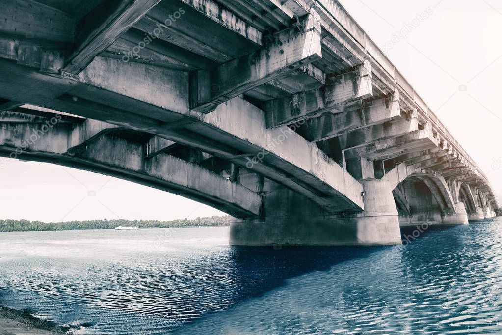 Concrete bridge over river