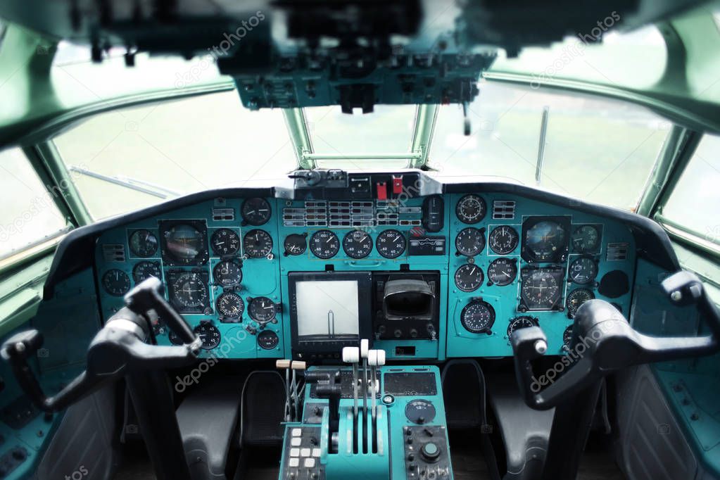 Plane cockpit interior